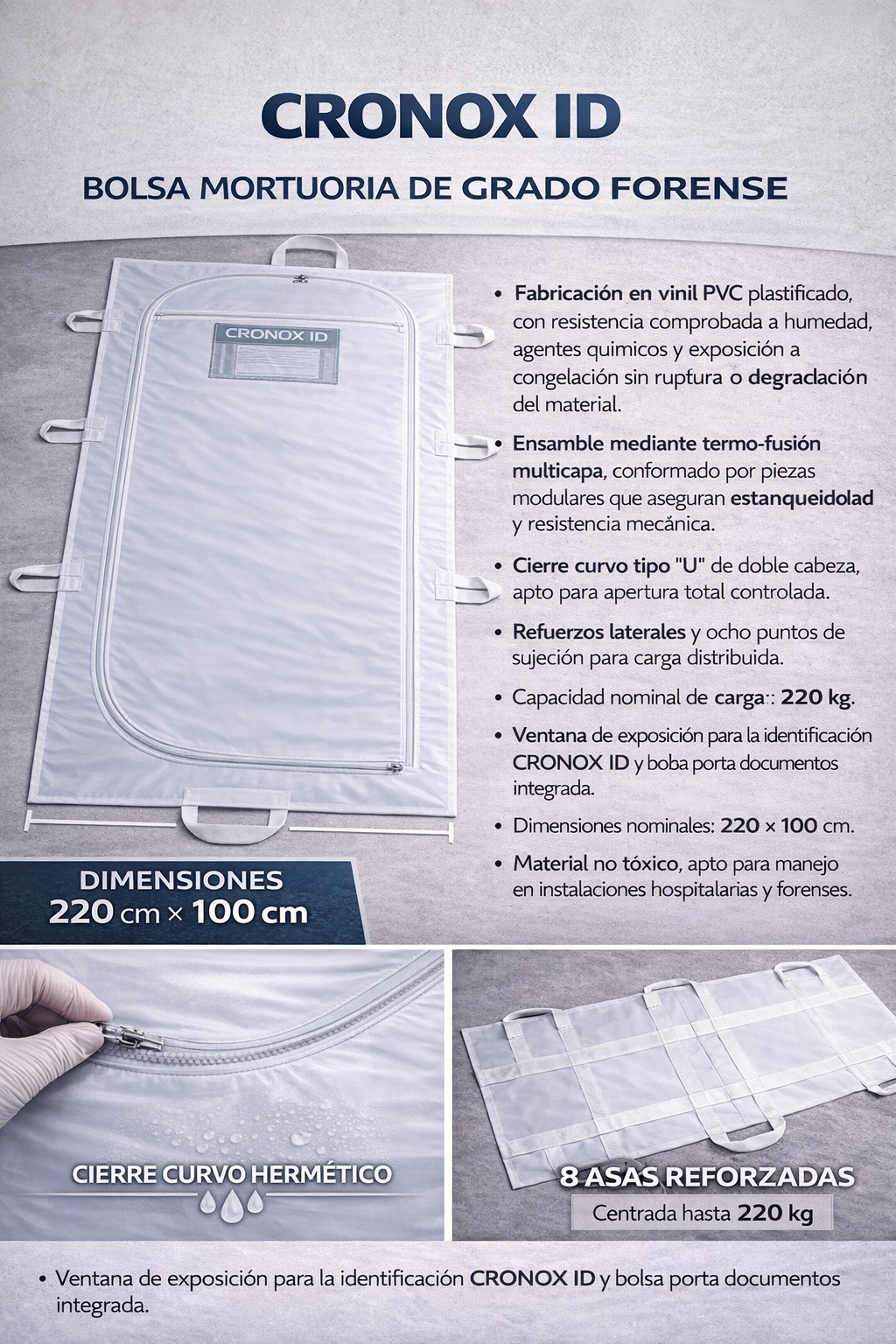 BOLSA MORTUORIA GRADO FORENSE MCA CRONOX ID