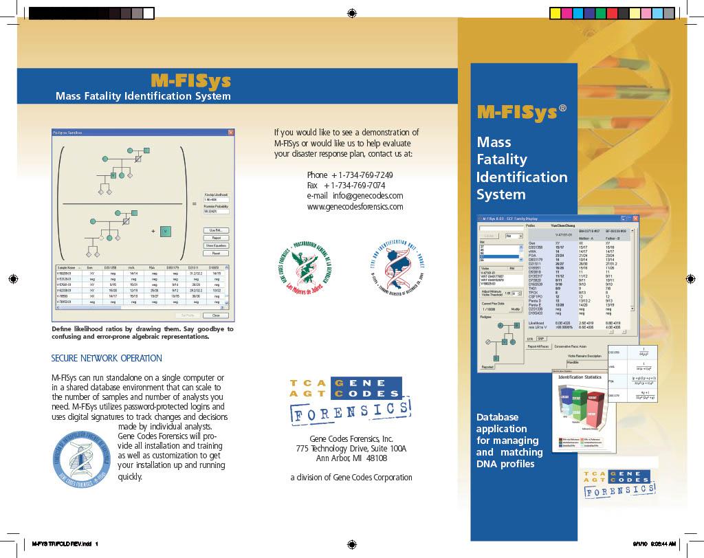 SOFTWARE PARA BASE DE DATOS DE ADN  M-FISys  MCA GENE CODES